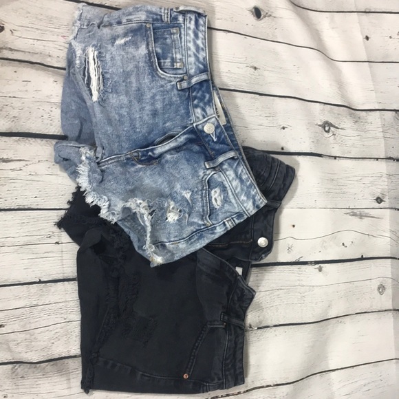 PacSun Pants - PAC SUN Black 26 denim 25 high rise festival short